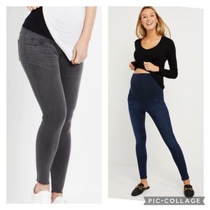 (2) Pairs Motherhood Maternity:Indigo Blue Maternity Jeans  Bundle Size M